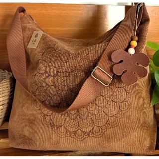 Bolsa feminina Transversal e Ombro Mandala Veludo cotelê em Oferta na Shopee