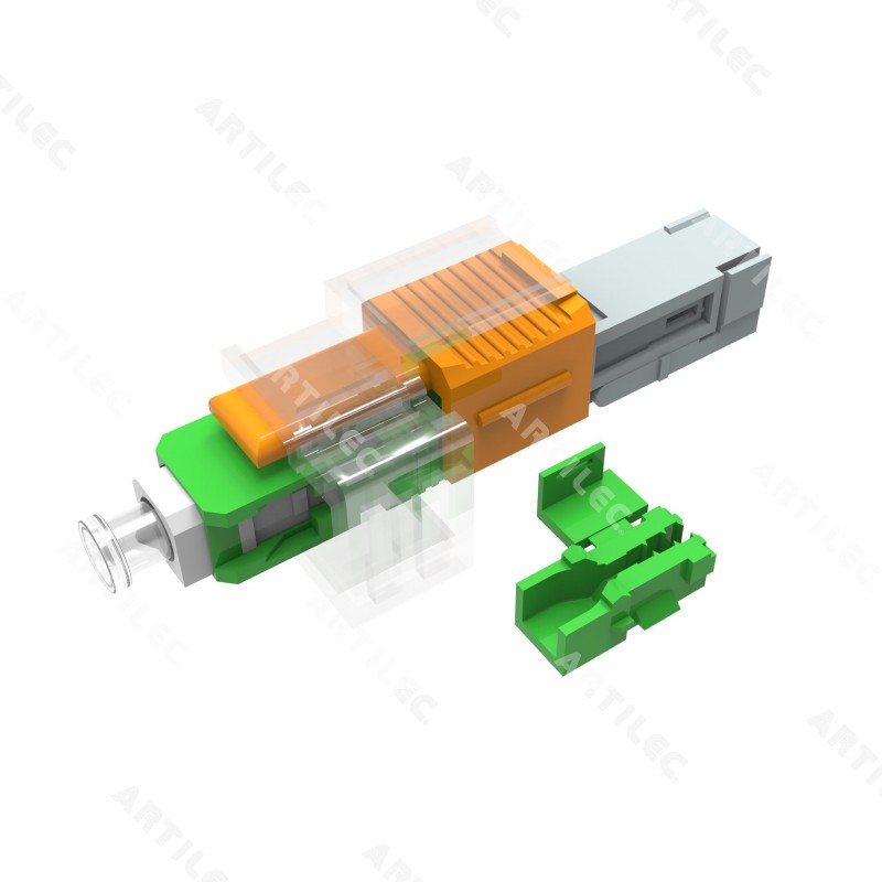 Kit com 100 conectores ópticos SC-APC  para fibra isolada de campo SM
