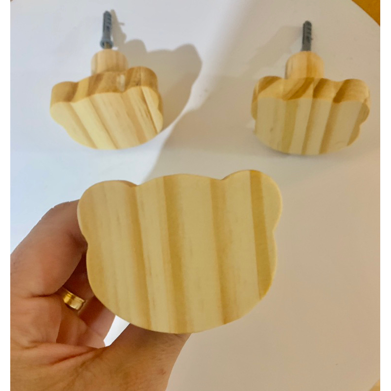 Ganchos cabideiro Urso - kit 3 ganchos em Oferta na Shopee