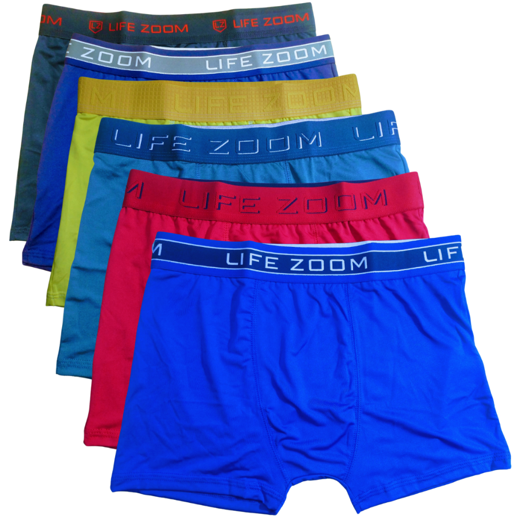 5 Cuecas Box Microfibra lisa cores sortidas da Life Zoom em Oferta na Shopee