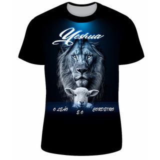Camiseta Blusinha Gospel O Cordeiro e o Leão
