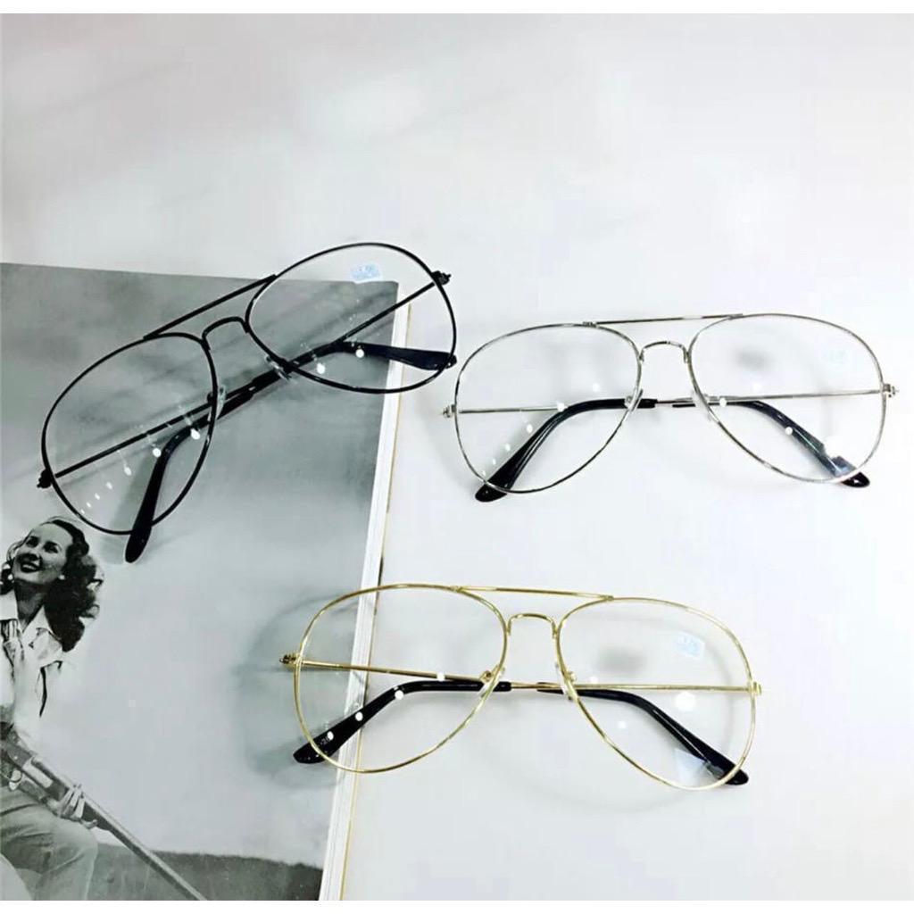 Armação Estilo Aviador Piloto Para Óculos Moda Feminina Masculina Sem Grau Clássico Transparente Piloto 23005 Tendência em Oferta na Shopee
