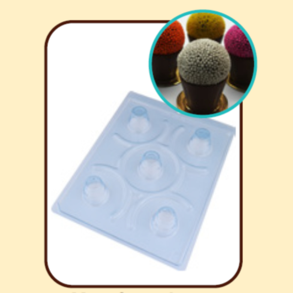 Forma com Silicone 3 partes para Chocolate Mini Copo de Licor ovo de Páscoa Silicone para Chocolate