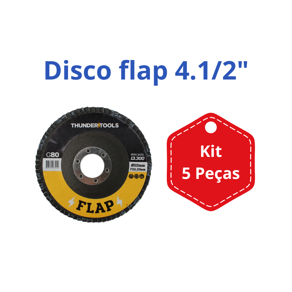 Disco Lixa Flap de Zircônio Ø 115x22 (Ø 4.1/2"x7/8") Grão 80, para aço inox, ferro e madeira.