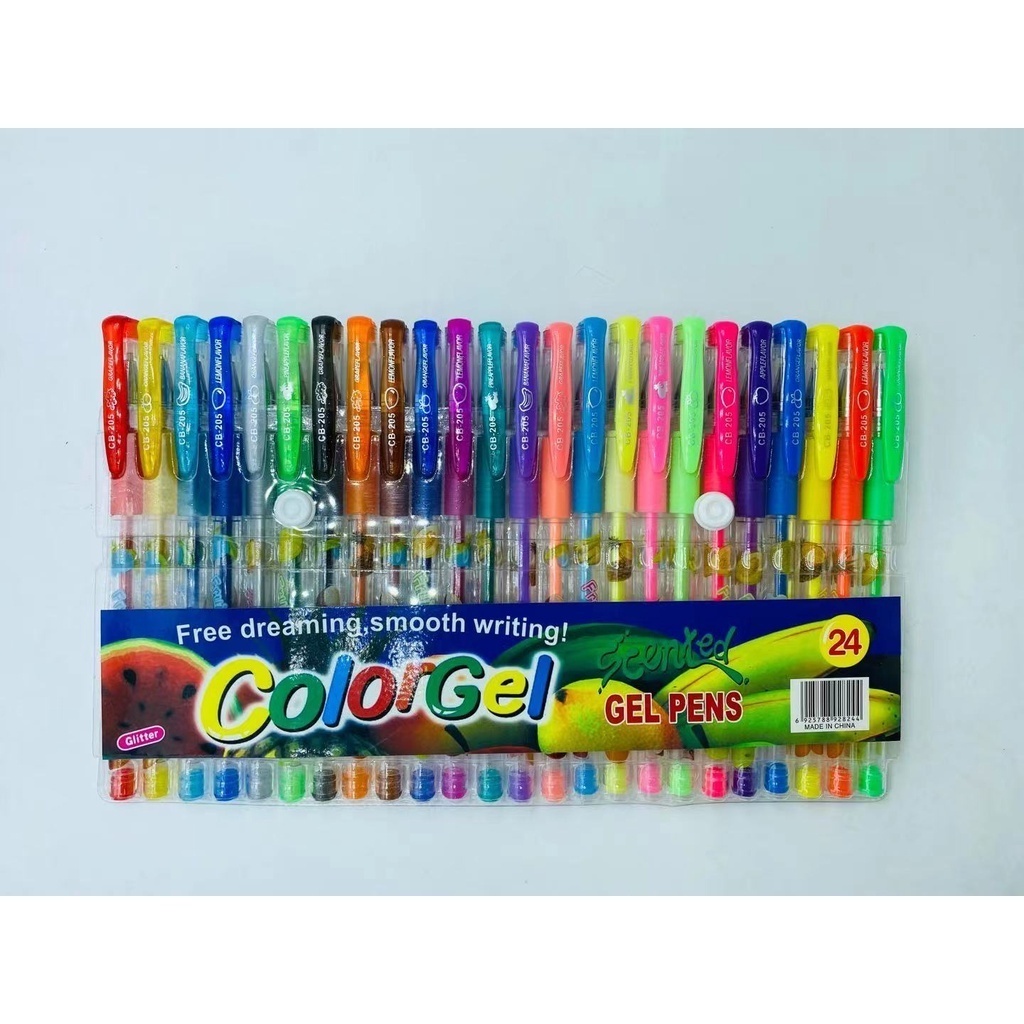 Caneta Gel  Canetinhas Coloridas Perfumadas glitter kit  Cores 6 ,  12 e 24 unidades em Oferta na Shopee