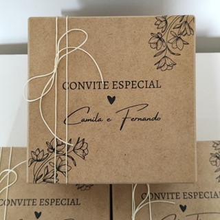 Caixa MDF Personalizada Convite Batizado para Dindos, Padrinhos, etc em Oferta na Shopee