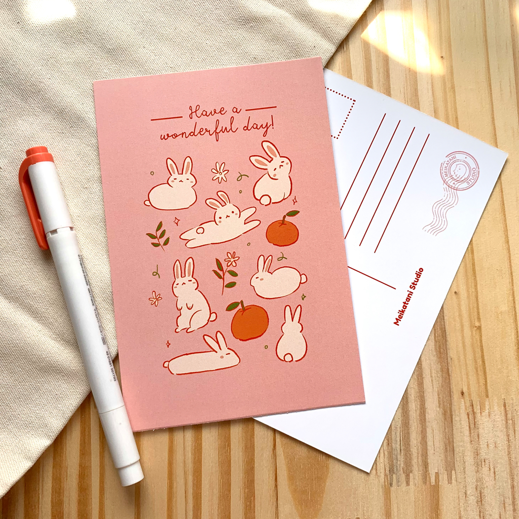 Cartão Postal Coelho - Ano Novo Lunar | Print | Postcard | Meikatani Studio