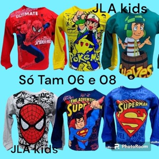 manga longa infantil 100% algodão (AQUI SÓ TAM.06 e 08 ) em Oferta na Shopee