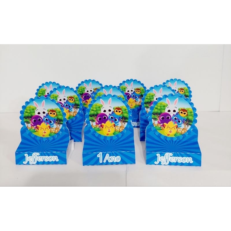 PEGUE E MONTE - Kit Porta Bis Duplo Personalizado Lembrancinhas Aniversário Festa Caixinhas Bolofofos