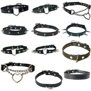 Choker Couro Legítimo Coleira Gargantilha Colar Corrente Chain Gótico Punk Rock Moda Alternativa Estilo Dark Fashion Feminina Masculina Spike Trevosa Haloween Harajuku Acessórios Moda emo Gothic egilr kawaii em Oferta na Shopee