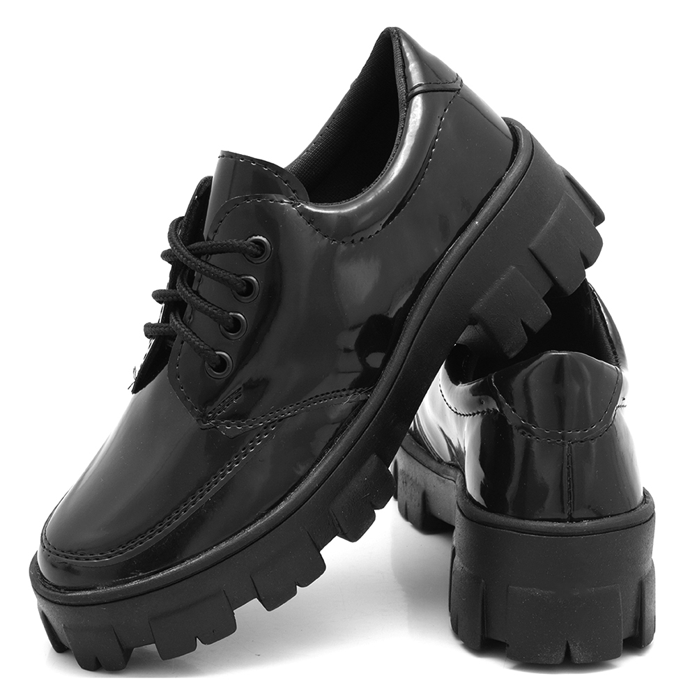 Sapato Calçado Bota Oxford Feminino Salto Baixo R.E shoes