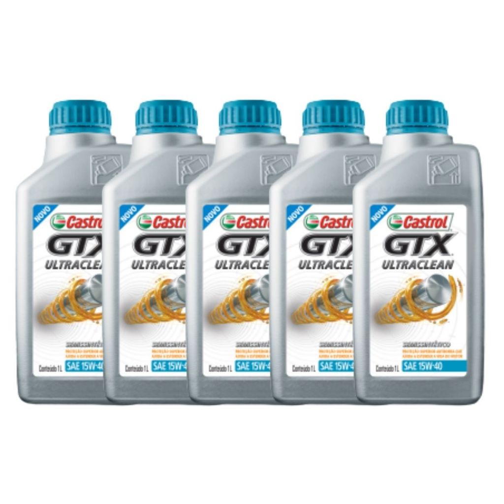 Kit Troca De Oleo 15W40 Semi Sintético Castrol GTX Antiborra Alta Performance 5 Litros em Oferta na Shopee