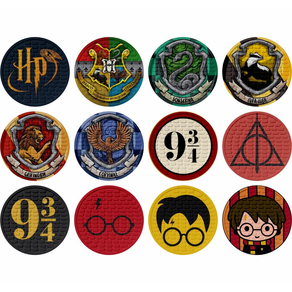 Porta Copos Harry Potter Emborrachado Bolacha De Chopp Apoio Descanso De Copos Decorativos Quarto