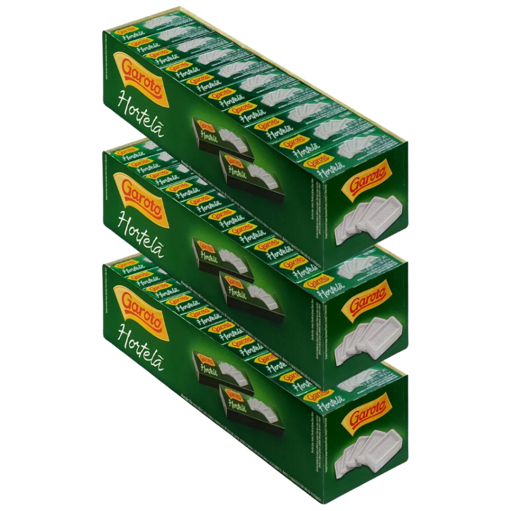Kit 3 Caixas Pastilha De Hortela Garoto 40un 17g em Oferta na Shopee