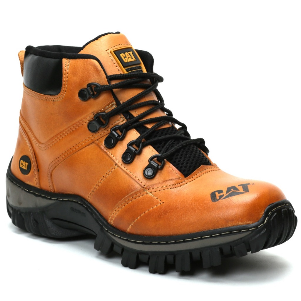 Bota Amarok Coturno Lançamento Em Couro Legítimo Resistente e Macia - Whisky