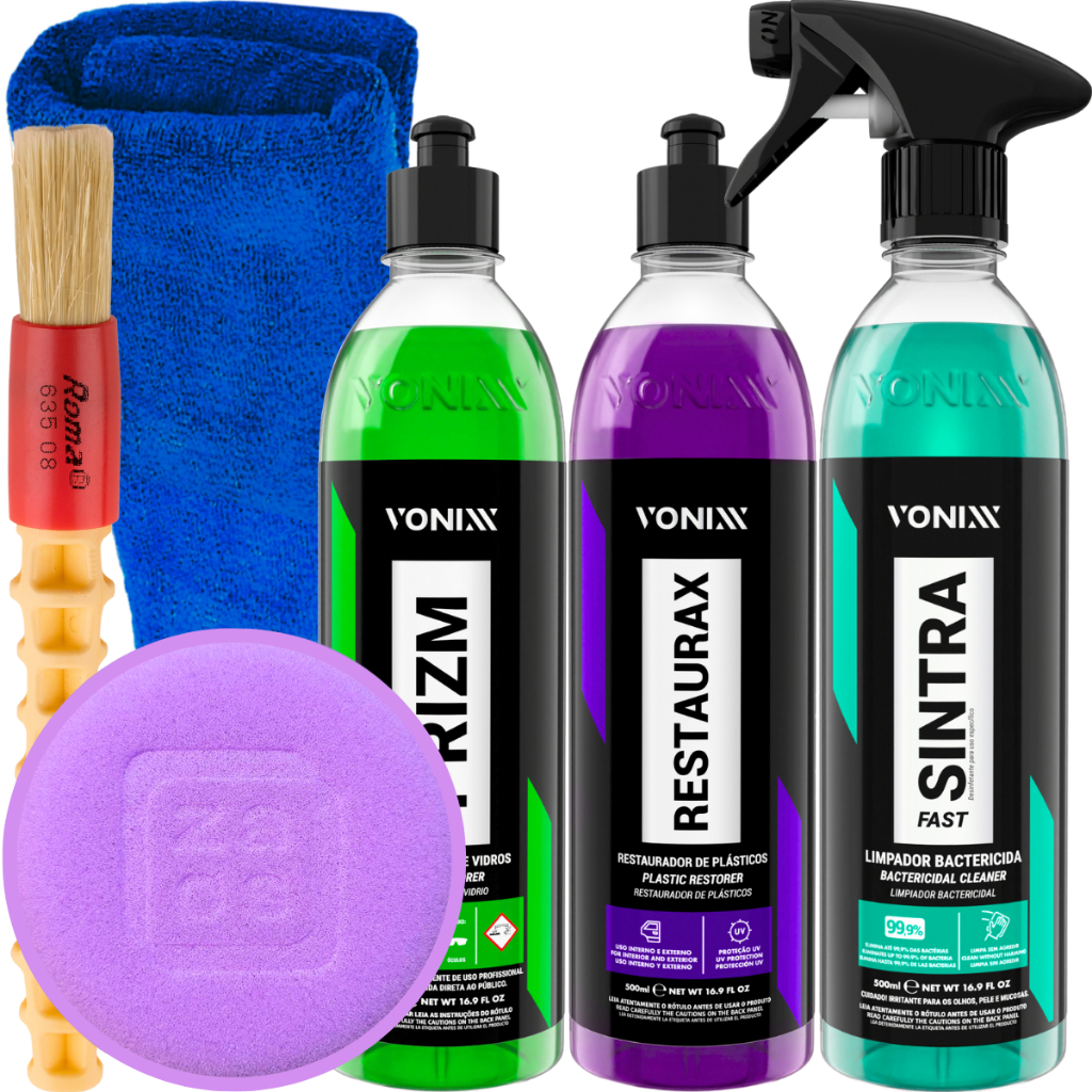 Kit Limpa Vidros Removedor Chuva Ácida Restaurax Revitalizador Sintra Fast Limpador Vonixx em Oferta na Shopee