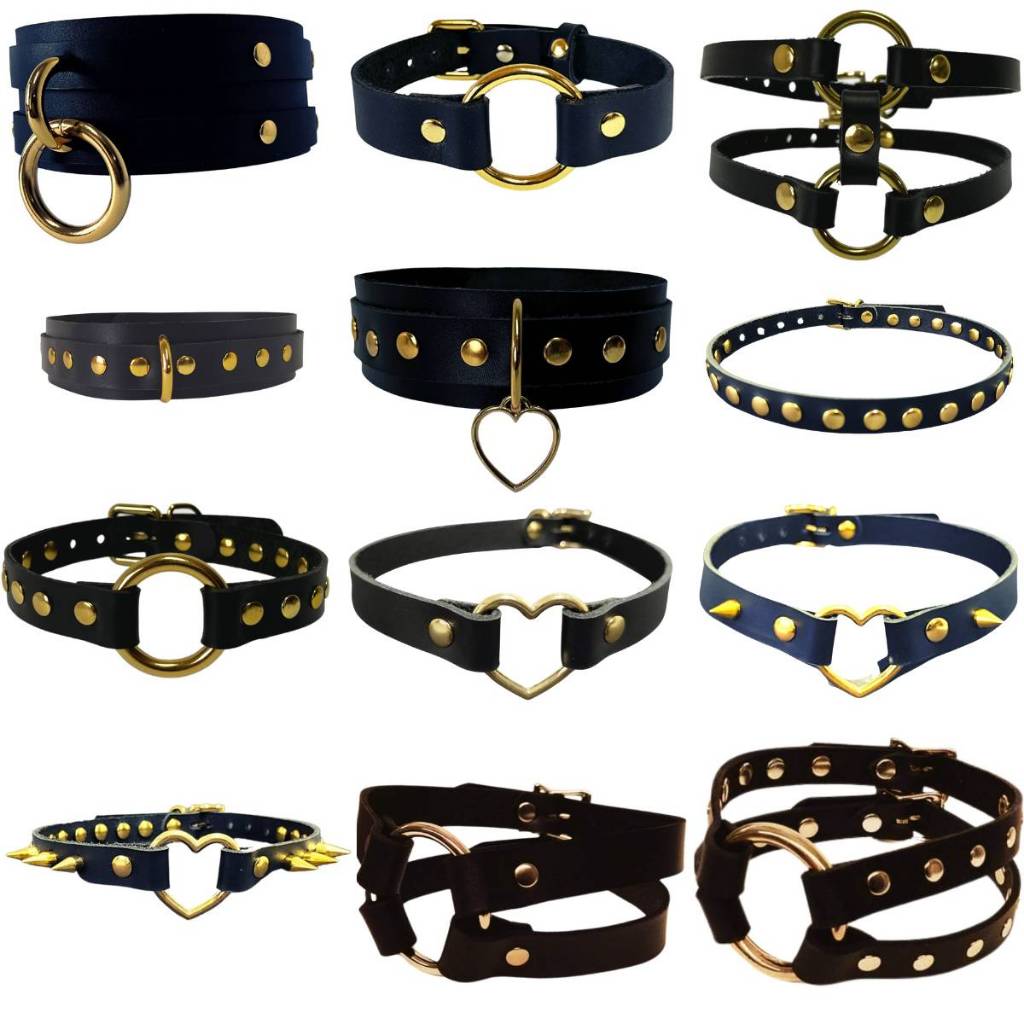 Coleira BDSM Couro Legítimo Choker Gargantilha Bondage Erótica Sexual Sexy Shop Sexshop Humana Escrava Fetiche Fantasia Dominação Dominadora Submisso Sado em Oferta na Shopee