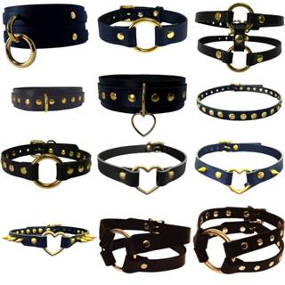 Coleira BDSM Couro Legítimo Choker Gargantilha Bondage Erótica Sexual Sexy Shop Sexshop Humana Escrava Fetiche Fantasia Dominação Dominadora Submisso Sado em Oferta na Shopee