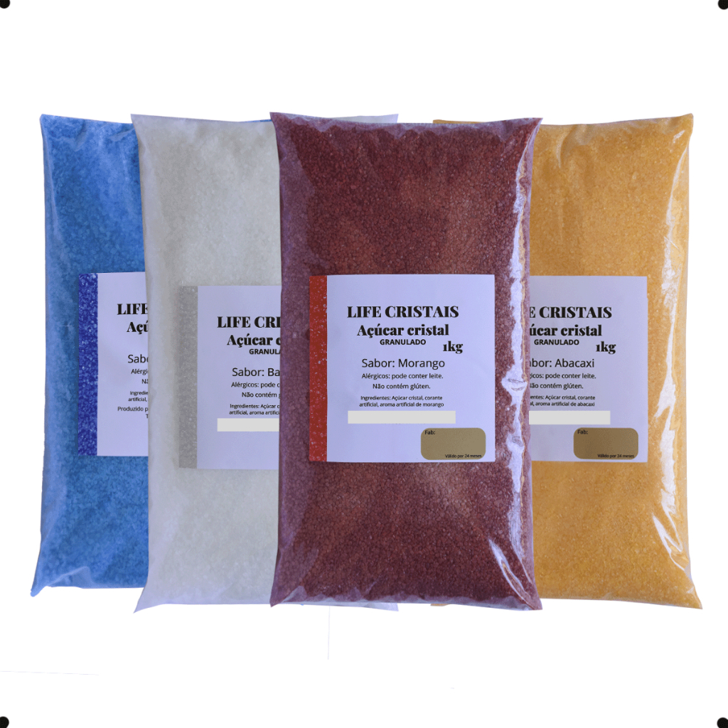 Açúcar granulado 1kg. Colorido e aromatizado Para Máquina Automática De Algodão Doce