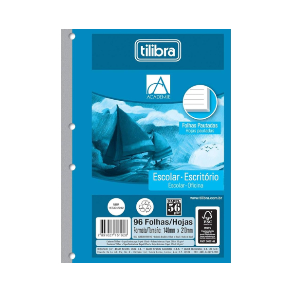 Bloco Para Fichário 1/4 Tiliflex Académie 96f em Oferta na Shopee