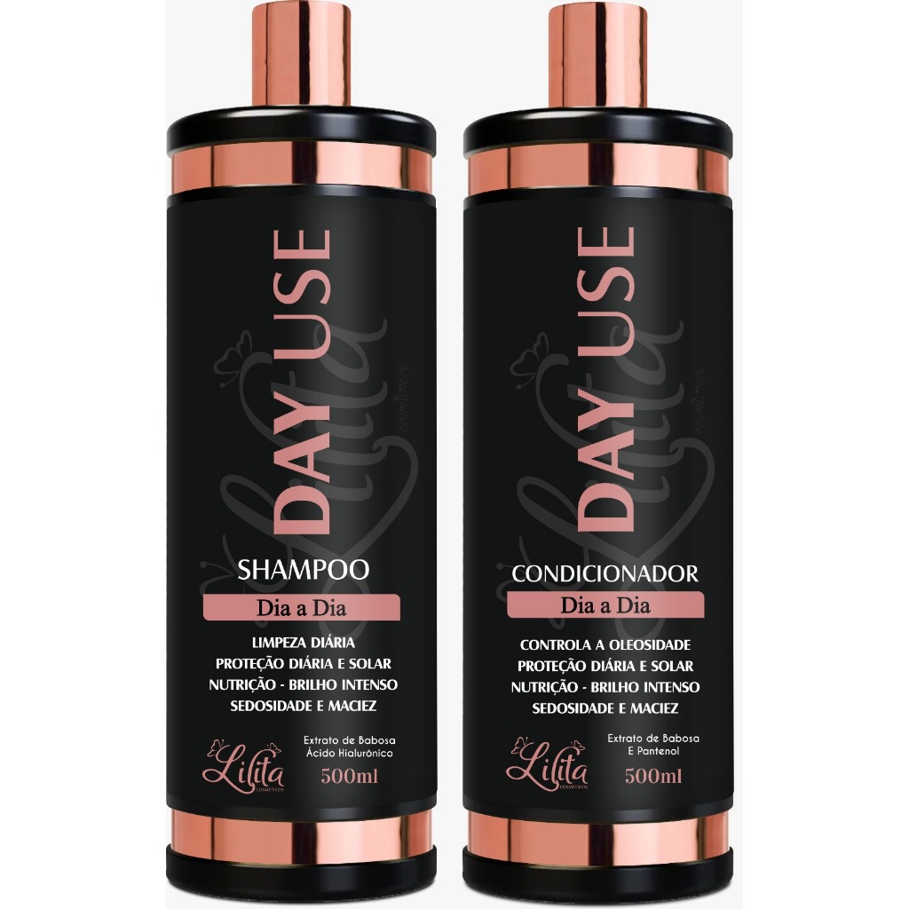 Shampoo e Condicionador Extrato de Babosa e D pantenol uso diario 500ml acelera crescimento