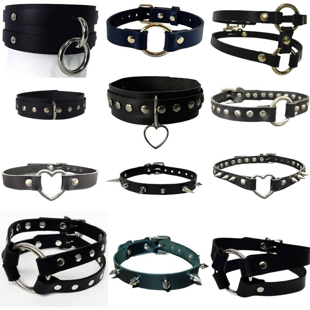 Choker Couro Legítimo Coleira Gargantilha Corrente Chain Gótico Punk Rock Moda Alternativa Estilo Dark Fashion Feminina Masculina Spike Trevosa Haloween Harajuku Acessórios Moda emo Gothic egilr kawaii Prata em Oferta na Shopee