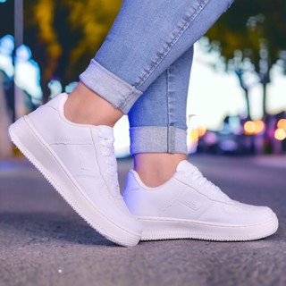 Tênis Feminino Casual Confortável Lindo Macio Dia a Dia Branco Fitscarpa Skatista
