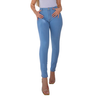Calça Jeans Feminina Com Lycra Cintura Alta Levanta Bumbum Skinny Coladinha Com Elastano