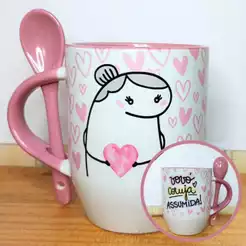 Caneca Com Colher Personalizada Vovó Coruja - Promoção