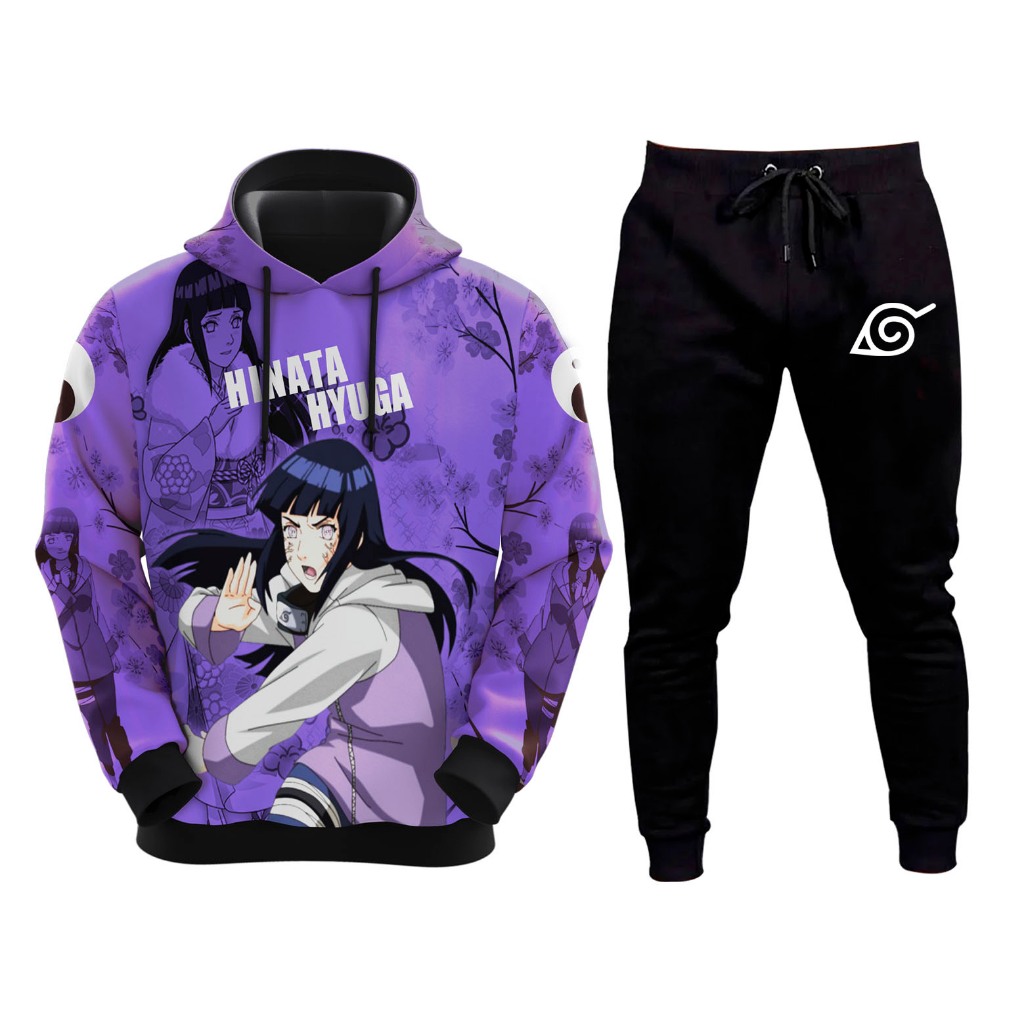 Conjunto De Moletom Adulto e Infantil Hinata Anime Naruto