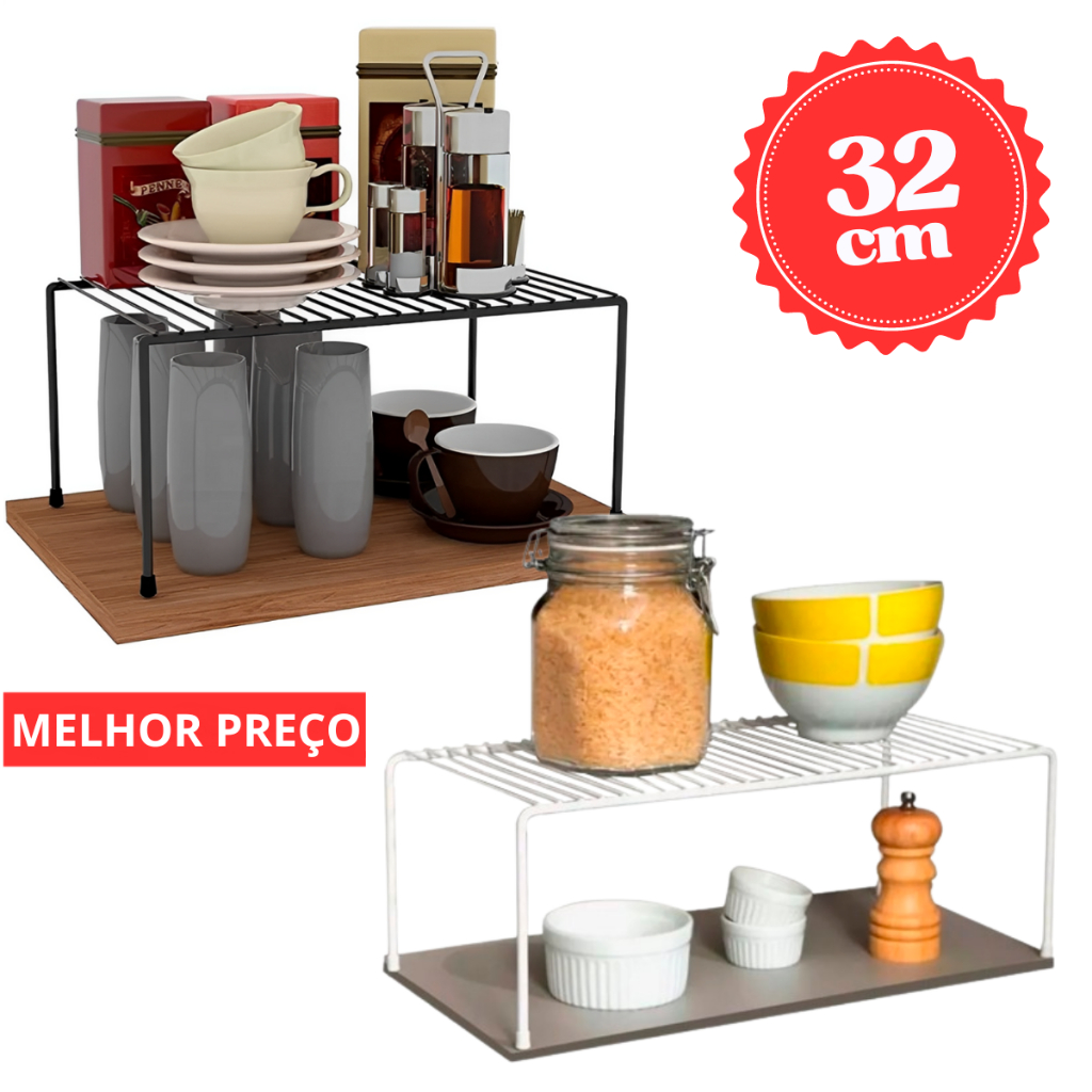 Organizador De Armário De Cozinha Médio 32cm Pronta Entrega em Oferta na Shopee