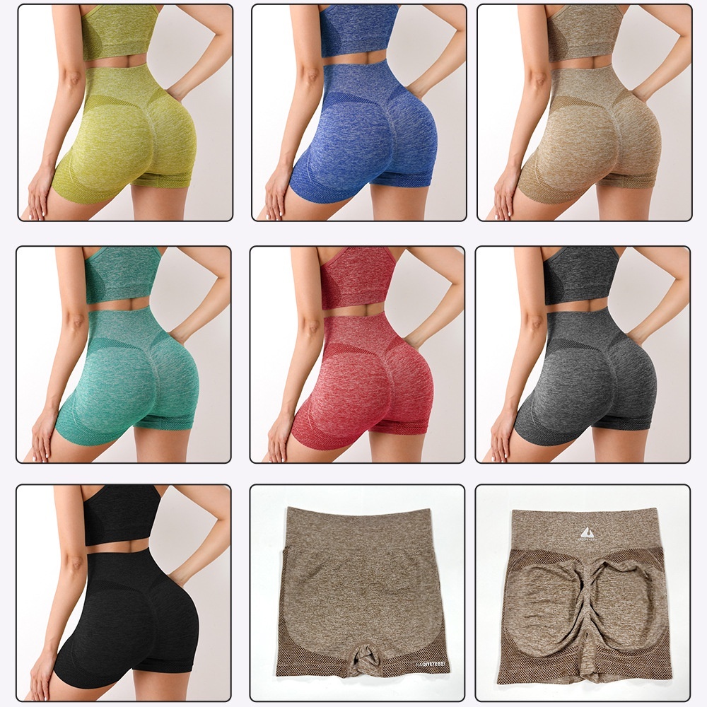 Kit 2 Short Leggings Esportivas Femininas de Cintura Alta com Secagem Rápida para Academia e Yoga- Modeladora Empina o Bumbum