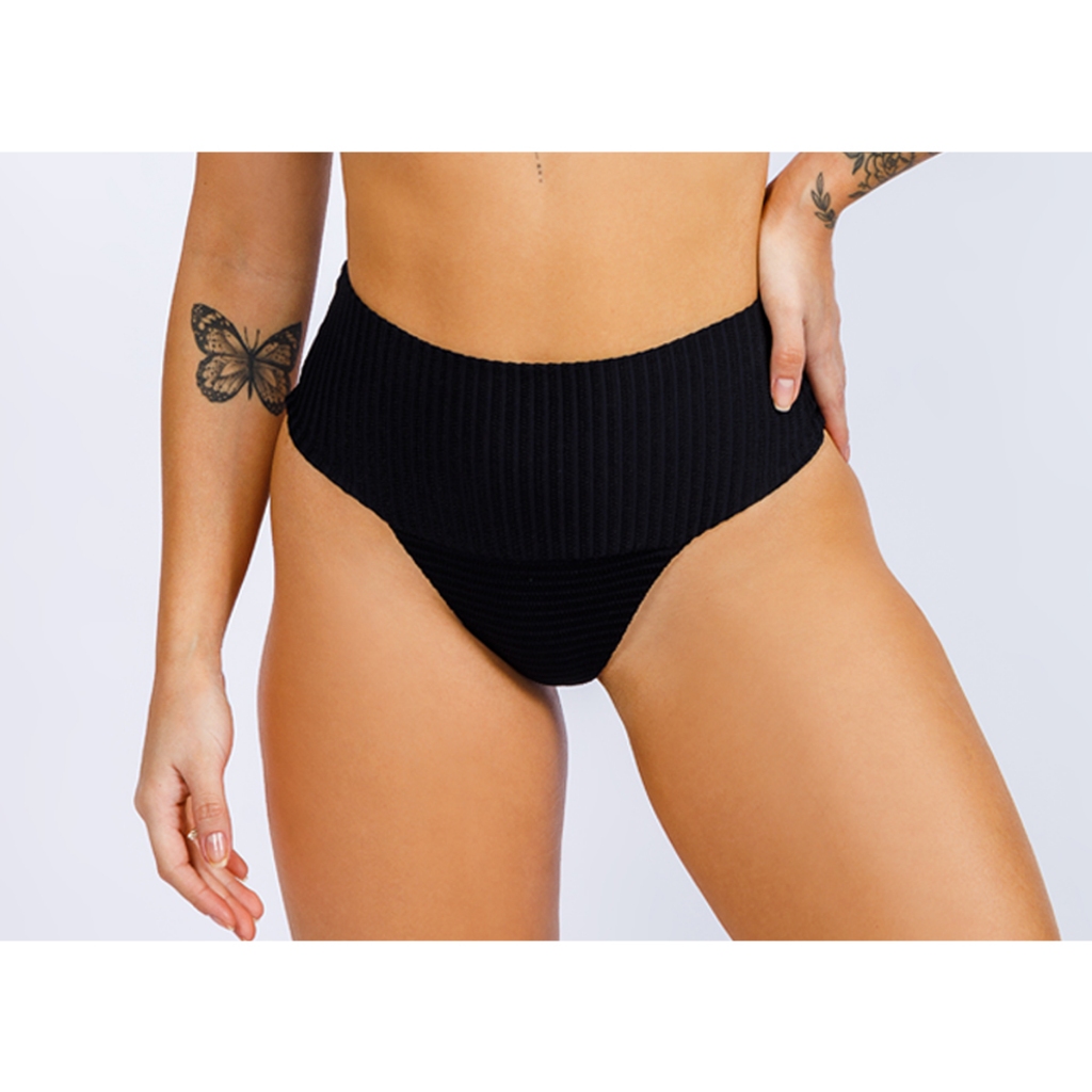 Biquíni Hot Pants Só Parte De Baixo Calcinha Avulsa Cintura Alta Canelado Bikini Verão