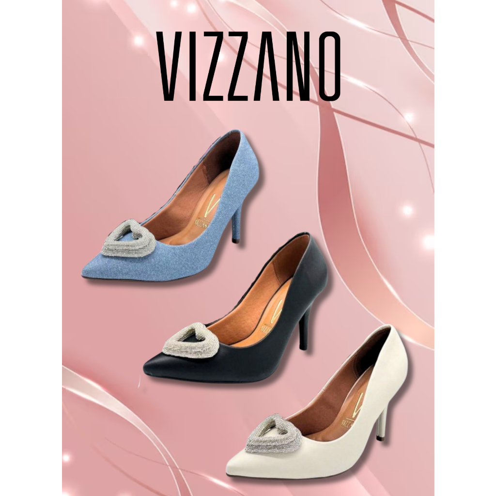 Sapato Scarpin Vizzano Salto Fino Formal Elegante Strass