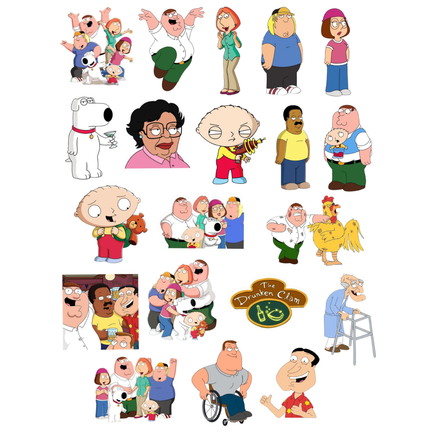 Adesivos Family Guy 20 Unidades Uma Familia da Pesada Desenho Humor Enfeite Caderno Stewie Peter Brian Griffin