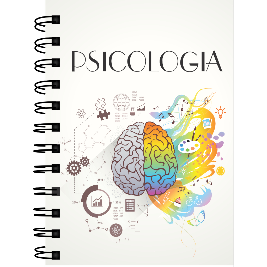 Caderninho De Anotações PSICOLOGIA | Com Pauta | Capa resistente| Profissões | ESPIRAL