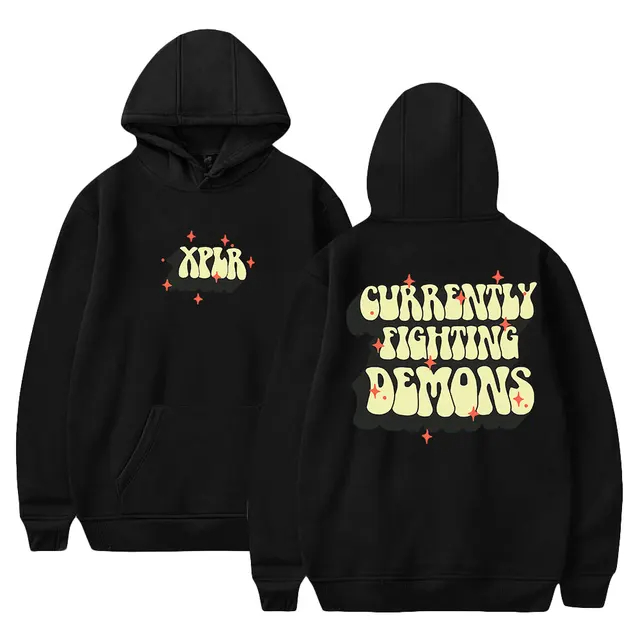 Moletom Canguru Unissex Currently Fighting Demons Blusa Algodão Confortável Simples Street Style