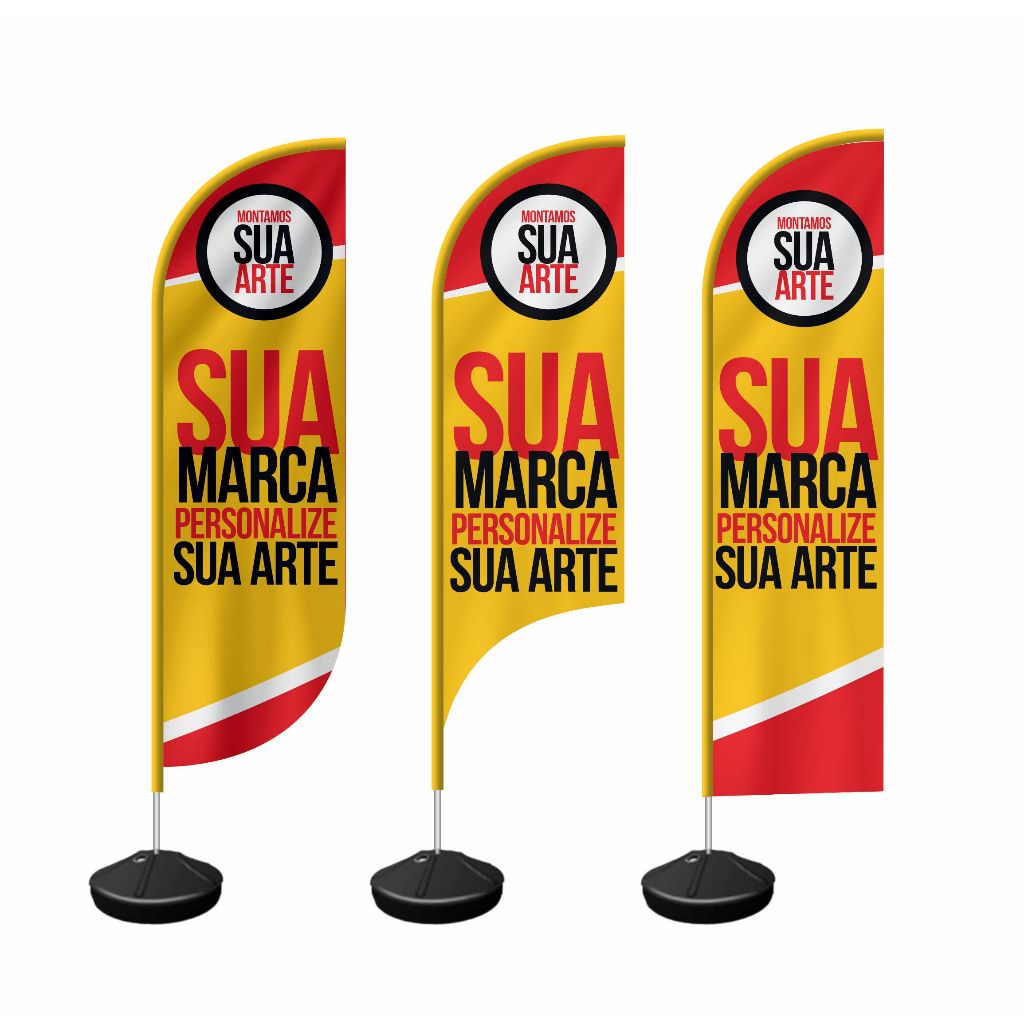 Kit com 2 unidades Wind Banner Bandeira Vento Dupla Face 2m Só Faixa (só o tecido) em Oferta na Shopee