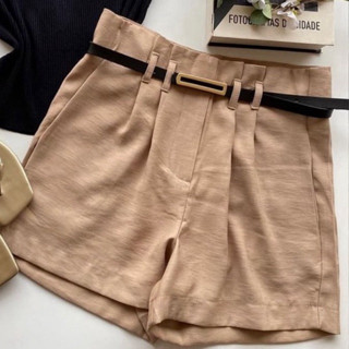 short social levinho estilo alfaiataria com cinto soltinho