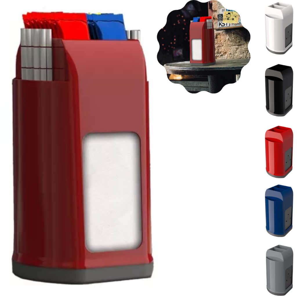 Kit com 6 Porta Guardanapo de Mesa Canudo Sachê Multiuso Organizador Suporte Papel LanchoneteTriútil em Oferta na Shopee