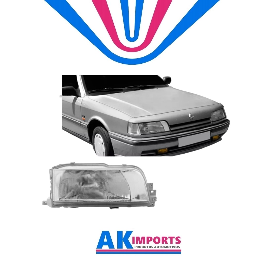 Farol Principal Direito Renault R21 Marca: Tyc  Ano: 1989 Até 1994  Cód:  20-3227-05-2B
