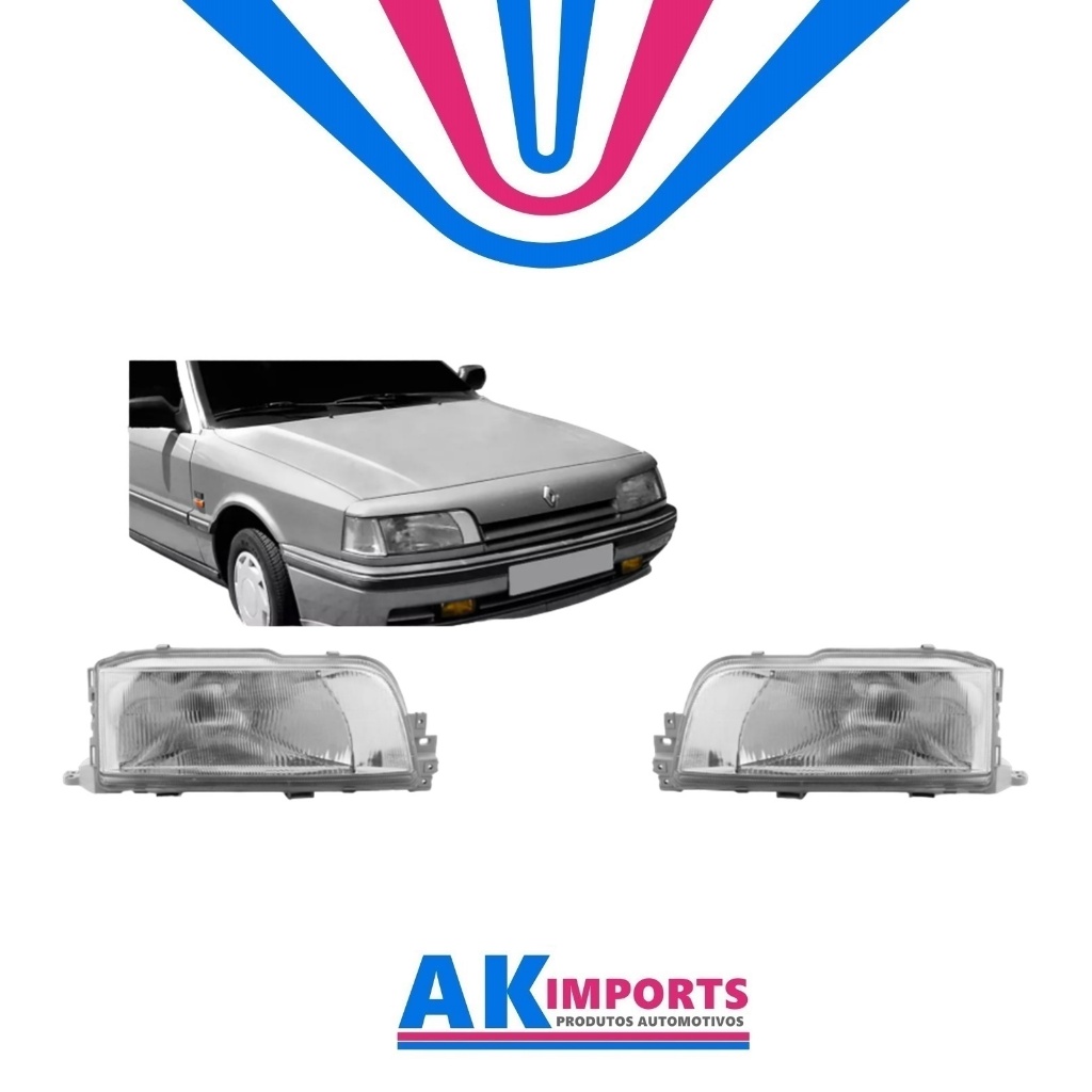 Par Farol Principal Renault R21  Marca: Tyc   Ano: 1989 Até 1994  Cód:  20-3228-05-2B / 20-3227-05-2B