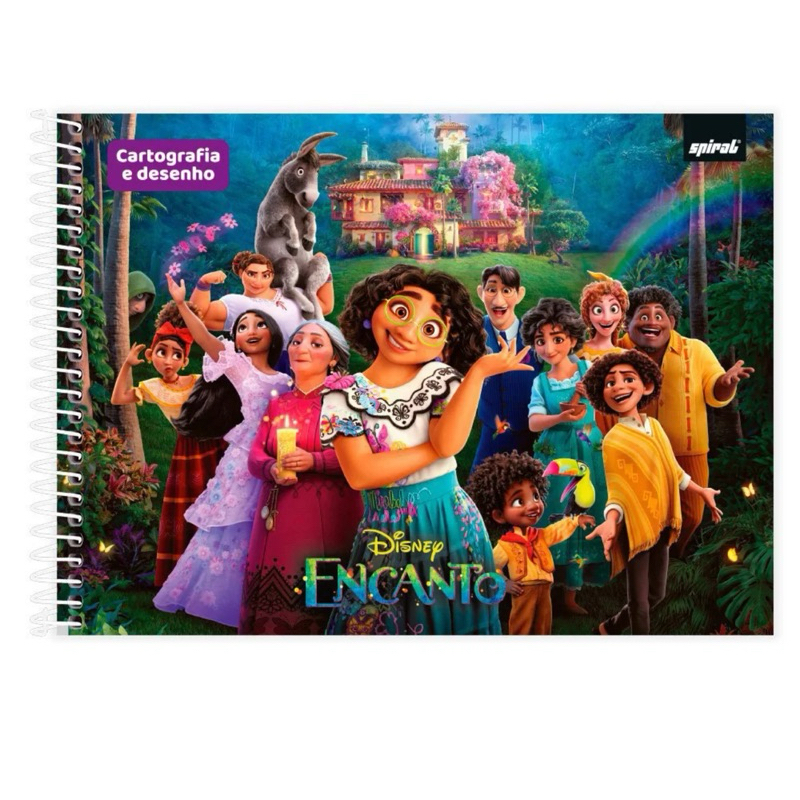 Caderno Cartografia e Desenho Capa Dura 80 Folhas Disney Encanto Spiral - PT 1 UN