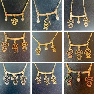 Colar Filhos Casal Menino Menina Três Quatro Filhos Filhas Meninos Meninas Folheado em Oferta na Shopee