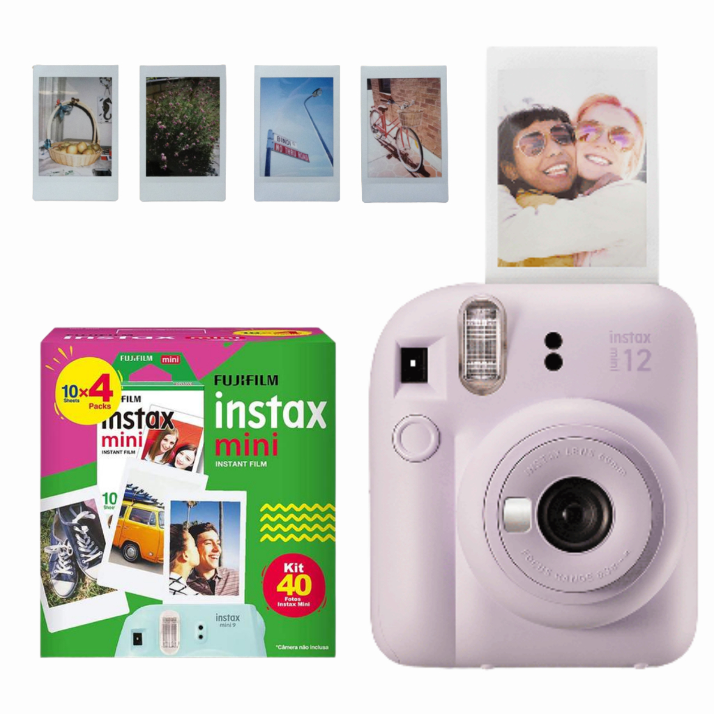 Câmera Instax Mini 12 Fujifilm Instantânea Lilas + 40 Filmes