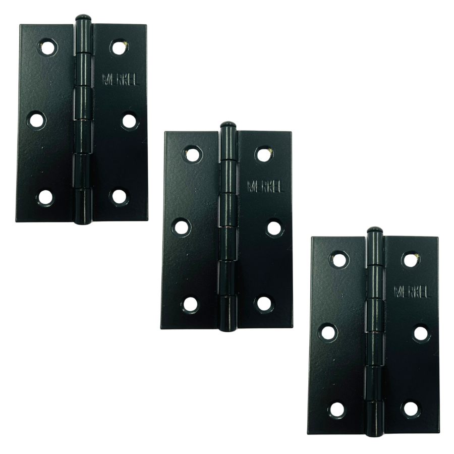 Dobradiça Para Porta de madeira kit com 3 unidades Merkel Preto FZP em Oferta na Shopee