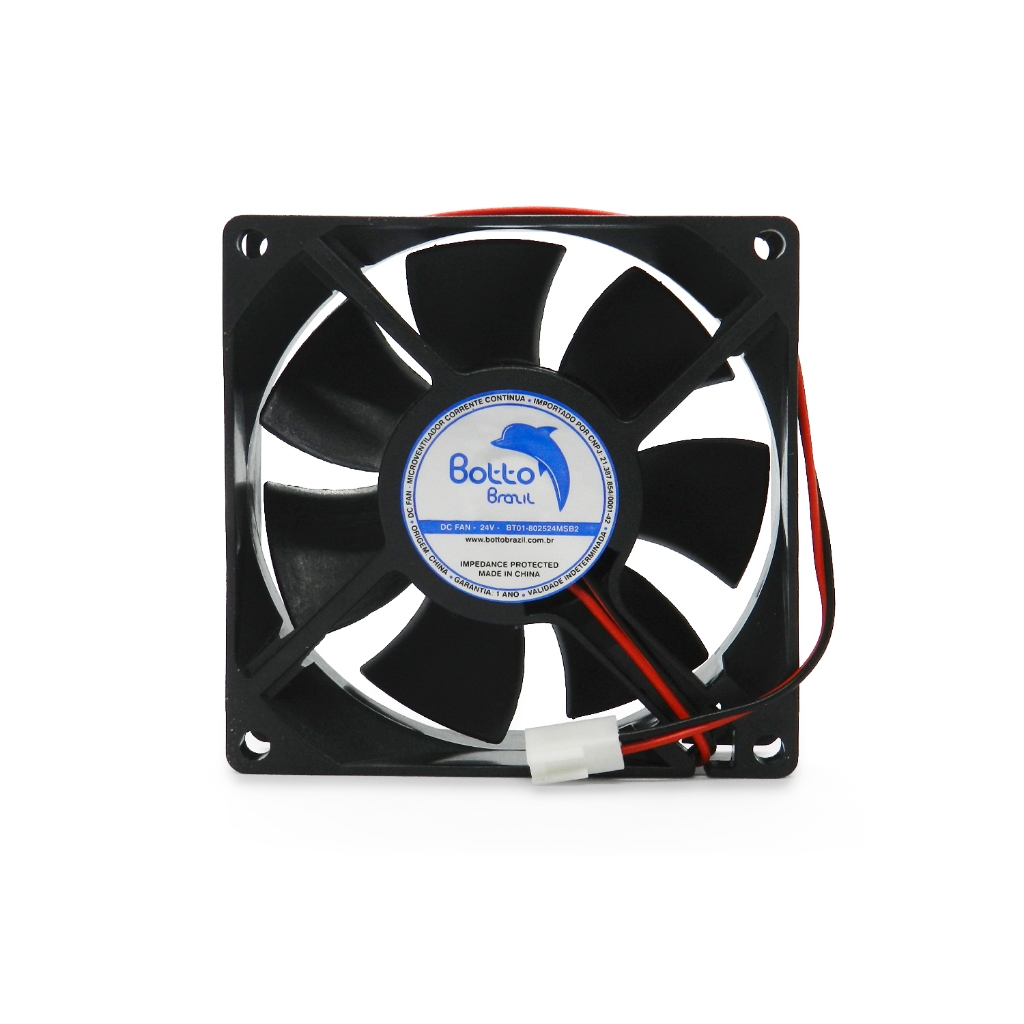 Micro Ventilador Cooler Ventoinha 80x80x25 Mm 24v Dc Mini Fan 8cm 80mm Sleeve - MS