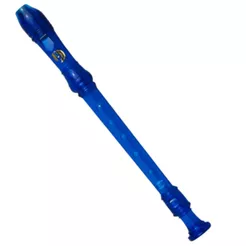 Flauta Doce Germânica Dolphin+ Capa+ Vareta De Limpeza - AZUL