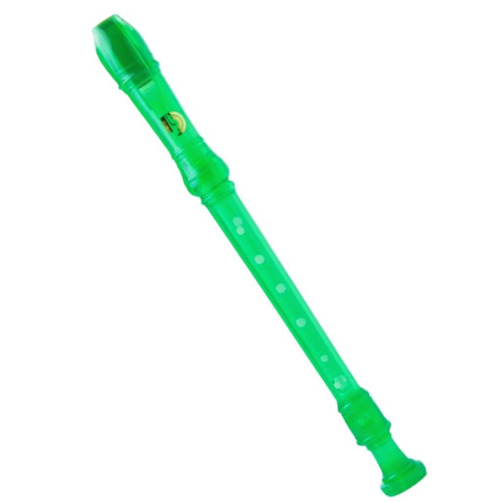 Flauta Doce Germânica Dolphin Color+ Capa+ Vareta De Limpeza VERDE