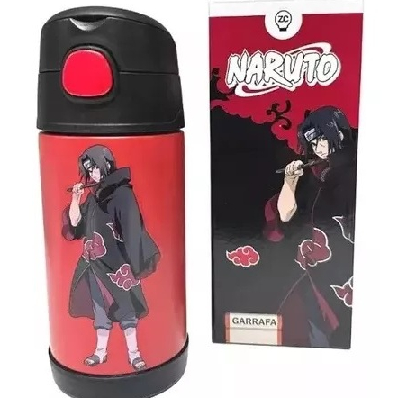 Garrafa infantil click térmica Itachi com canudo 300ml - Zona Criativa Naruto Anime Akatsuki